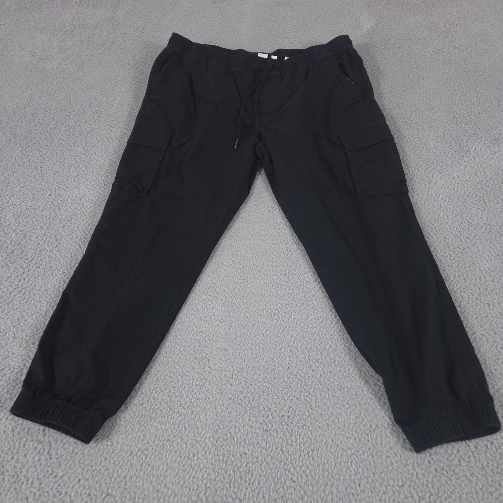 GAP Pants Mens XL Black Cargo Joggers Pull On Drawstring Casual Outdoor Hiking